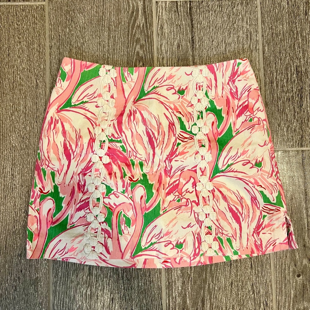 Lilly Pulitzer Marigold Skort, 0, Pink Colony Flamingo